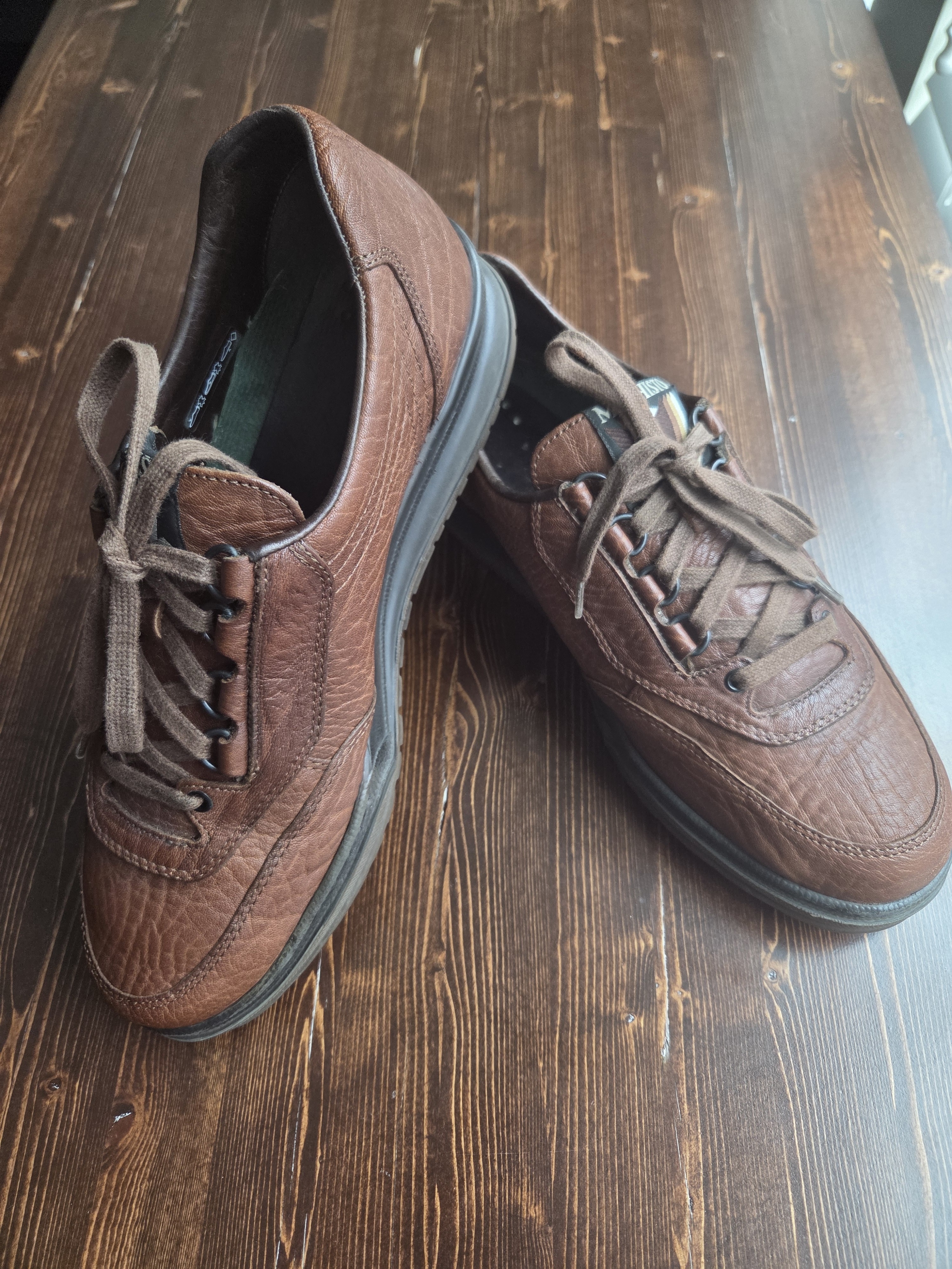 Mephisto Men's Brown Leather Walking Shoes | Size 9.5